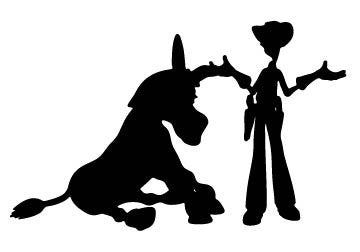 Picniva Cowboy Mule Style 3a Removable Vinyl Wall Decal - Color: cowboy mule style3a