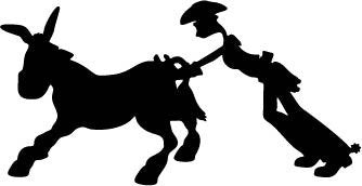 Picniva Cowboy Mule Style 4a Removable Vinyl Wall Decal - Color: cowboy mule style4a