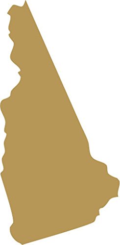 Picniva Gold New Hampshire NH State Map Vinyl Wall Decal, 15 in - Color: gold - Size: 15 inches