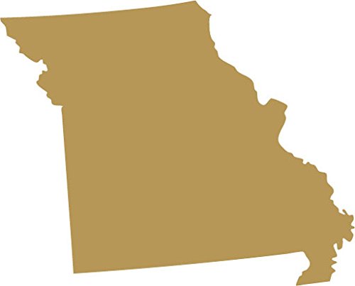 Picniva Gold Missouri MO State Map Vinyl Decal for Car, 3 in - Color: gold - Size: 3 inches