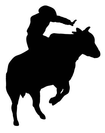 Picniva Bull Rider Style 2 Removable Vinyl Wall Decal - Color: bull rider style2