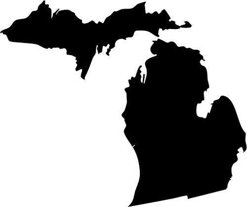 Picniva Black Michigan MI State Map Vinyl Wall Decal, 3 in - Color: black - Size: 3 inches