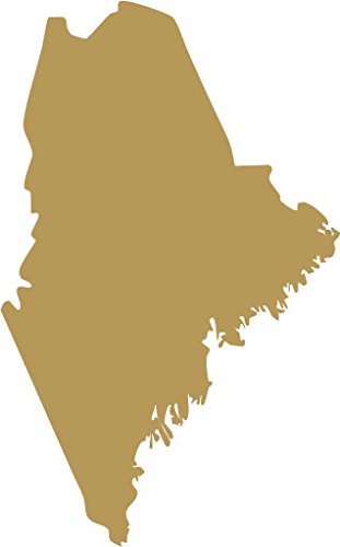 Picniva Gold Maine ME State Map Car Vinyl Decal, 3 in - Color: gold - Size: 3 inches