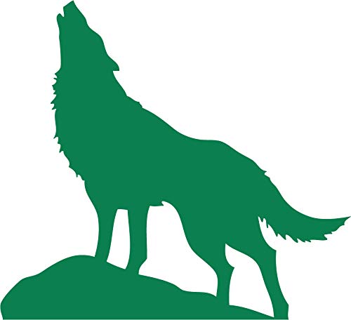 Decaltor Howling Wolf Silhouette Vinyl Decal for Car Window Laptop, 5 in