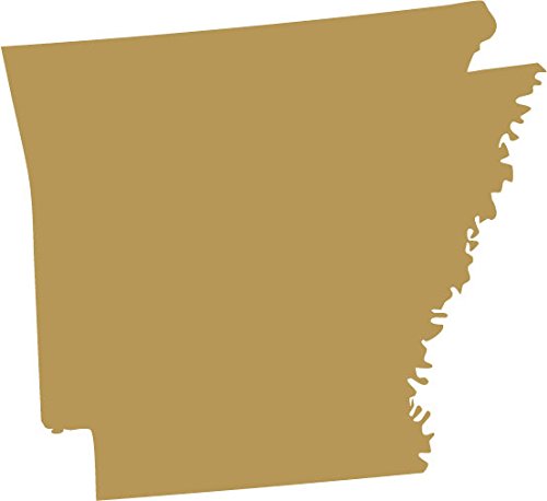 Picniva Arkansas State Map Vinyl Car Window Decal, Gold, 3 in Wide