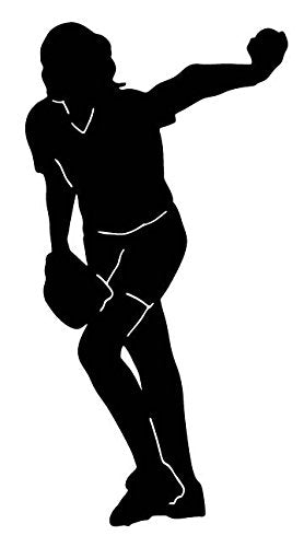 Picniva Baseball Pitcher Silhouette Removable Vinyl Wall Decal