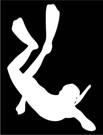Picniva Diver Type1 Vinyl Car Window Decal, Approx 5 in