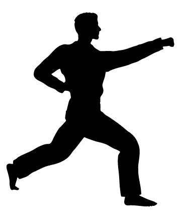 Picniva Martial Artist Lunging Punch Removable Vinyl Wall Decal