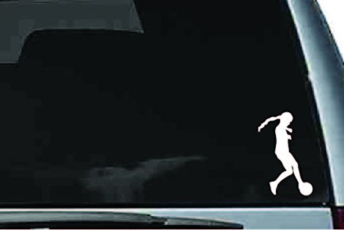 Picniva Soccer Girl Sty24a Vinyl Car Window Decal, Approx 5 in