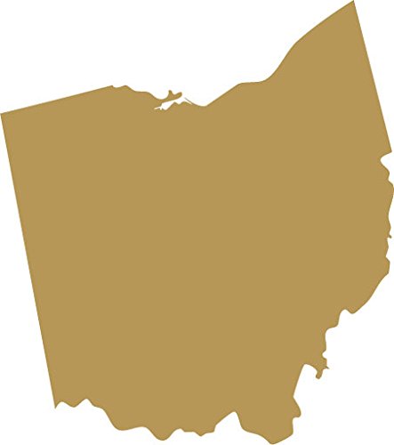 Picniva Ohio OH Map Removable Vinyl Wall Decal, Gold, 3 in - Color: gold - Size: 3 inches