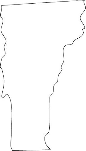 Picniva White Vermont Map Removable Vinyl Wall Decal, 5 in Wide