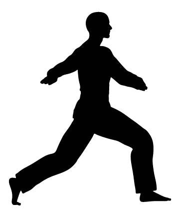 Picniva Martial Artist Open Stance Removable Vinyl Wall Decal