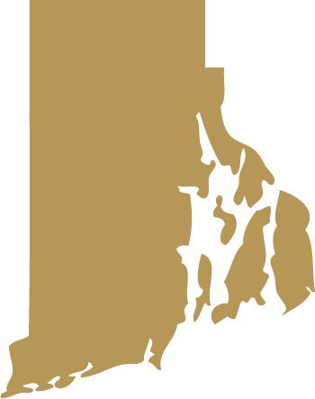 Picniva Gold Rhode Island RI 3 Inch Map Vinyl Car Decal Sticker Vehicle
