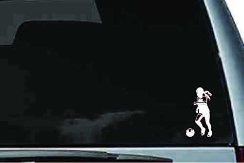 Picniva Soccer Girl Sty26 Vinyl Car Window Decal, Approx 5 in
