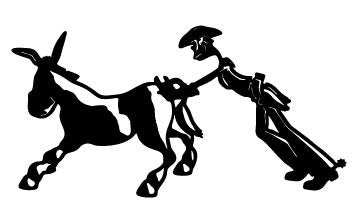Picniva Cowboy Mule Style 4 Removable Vinyl Wall Decal - Color: cowboy mule style4