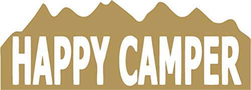 Decaltor Happy Camper Quote Vinyl Decal for Car Window Laptop, 4 in