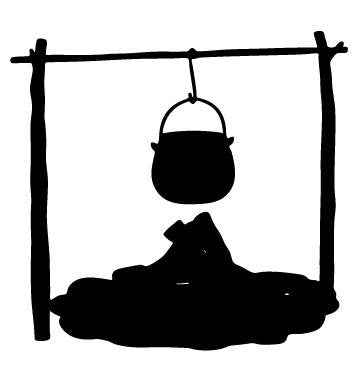 Picniva Campfire Cooking Pot Scene Removable Vinyl Wall Decal