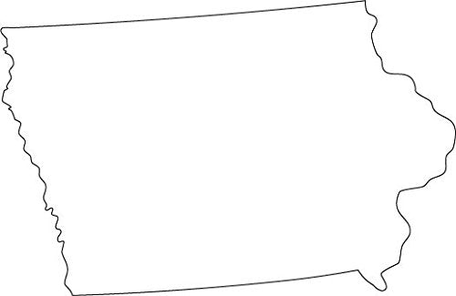Picniva Iowa State Map Vinyl Car Window Decal, White, 3 in Wide