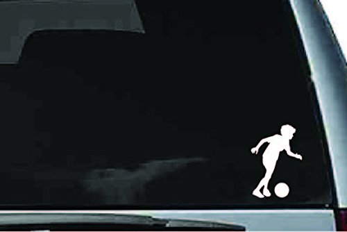Picniva Soccer Boy Sty12a Vinyl Car Window Decal, Approx 5 in