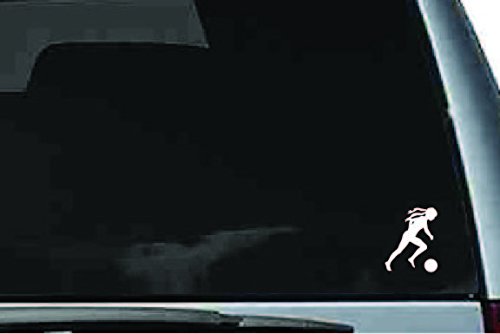 Picniva Soccer Girl Sty15a Vinyl Car Window Decal, Approx 5 in