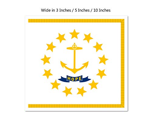 Picniva Rhode Island State Flag Vinyl Car Bumper Window Sticker, 10 in Wide