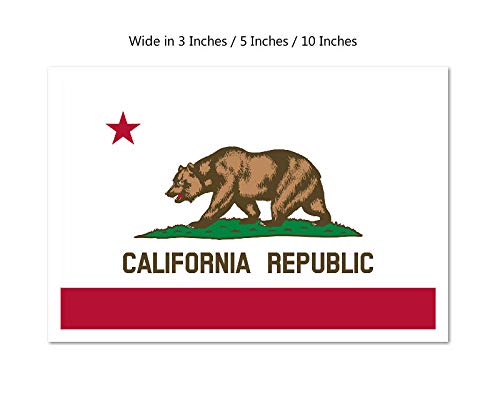 Picniva California State Flag Vinyl Car Bumper Window Sticker, 10 in Wide