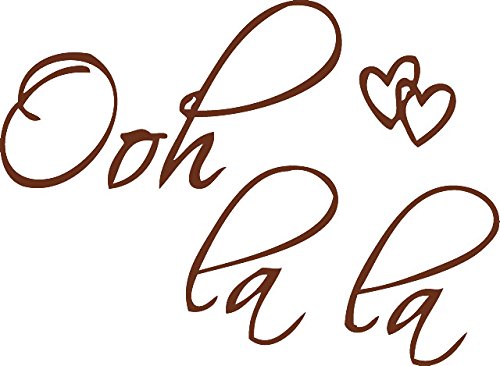 Picniva Ooh Lala Hearts French Quote Wall Decal, Brown, 22 x 14 in