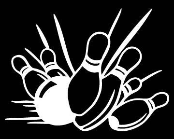 Picniva Bowling Type07 Vinyl Car Window Decal, Approx 5 in