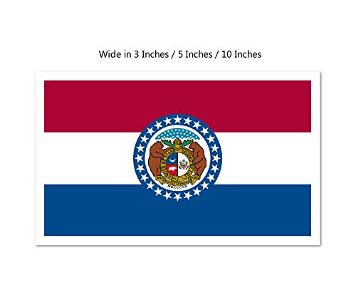Picniva Missouri State Flag Vinyl Car Bumper Window Sticker, 10 in Wide