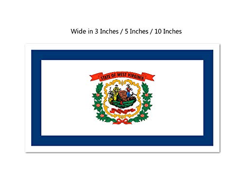 Picniva West Virginia State Flag Vinyl Car Window Sticker, 10 in Wide