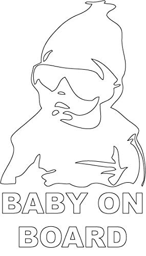 Decaltor Baby on Board Novelty Vinyl Decal, 5 in, Car Window Sticker