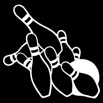 Picniva Bowling Type10 Vinyl Car Window Decal, Approx 5 in