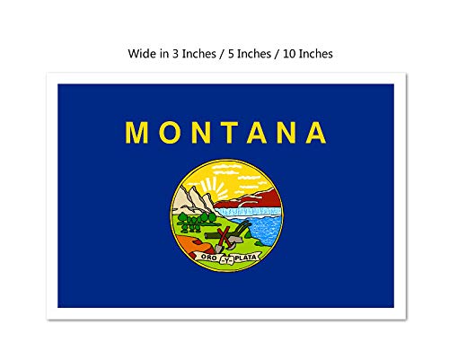 Picniva Montana State Flag Vinyl Car Bumper Window Sticker, 10 in Wide