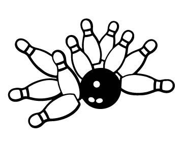 Picniva Bowling Ball Pins Graphic Removable Vinyl Wall Decal
