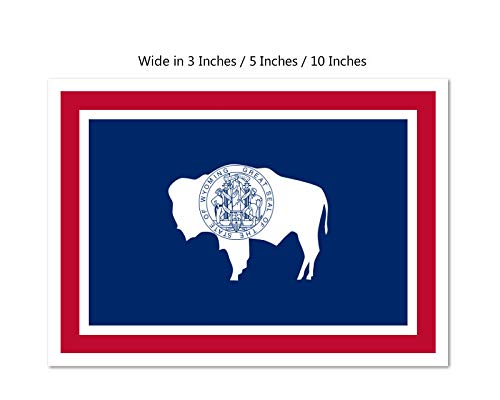 Picniva Wyoming State Flag Vinyl Car Bumper Window Sticker, 10 in Wide