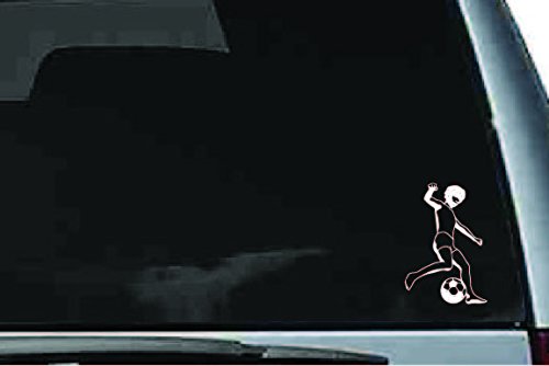 Picniva Soccer Boy Sty6 Vinyl Car Window Decal, Approx 5 in