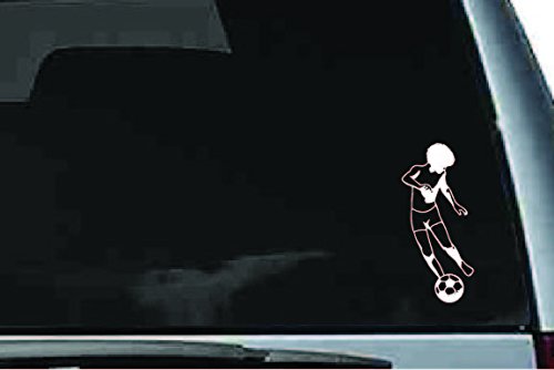 Picniva Soccer Boy Sty5 Vinyl Car Window Decal, Approx 5 in
