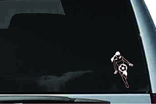Picniva Soccer Girl Sty10 Vinyl Car Window Decal, Approx 5 in