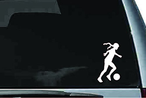 Picniva Soccer Girl Sty29a Vinyl Car Window Decal, Approx 5 in