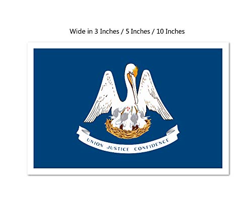 Picniva Louisiana State Flag Vinyl Car Bumper Window Sticker, 10 in Wide
