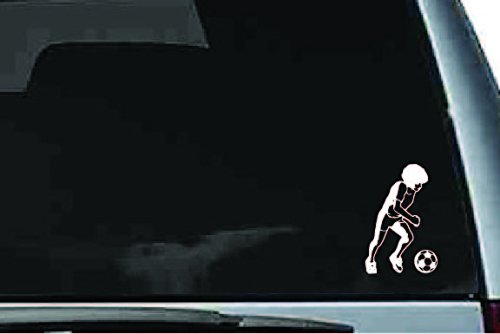 Picniva Soccer Boy Sty15 Vinyl Car Window Decal, Approx 5 in