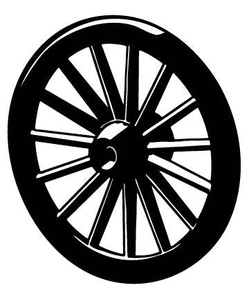 Picniva Wagon Wheel Type 1 Removable Vinyl Wall Decal - Color: wagon wheel type1