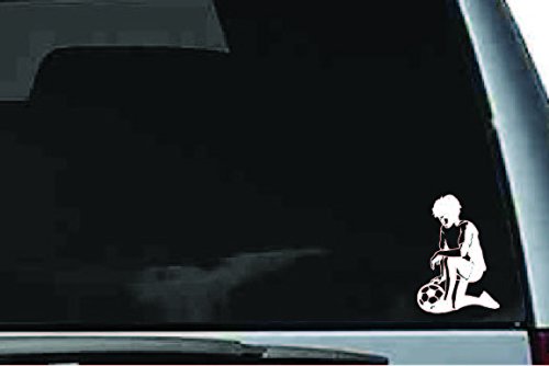 Picniva Soccer Boy Sty11 Vinyl Car Window Decal, Approx 5 in