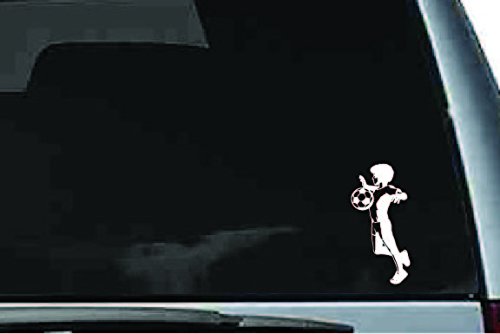Picniva Soccer Boy Sty19 Vinyl Car Window Decal, Approx 5 in