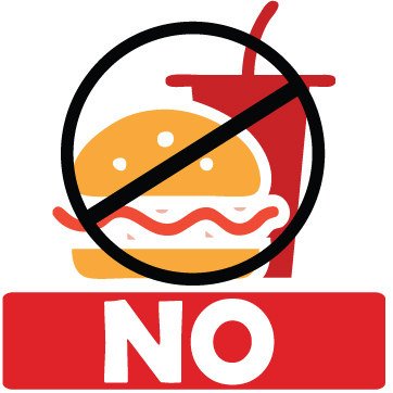 Picniva No Food or Drink Notice Stickers, 5 in, Two Pack