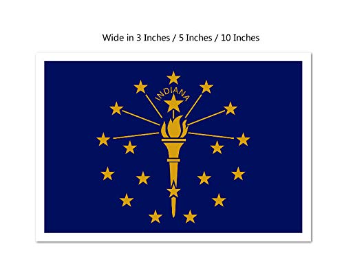 Picniva Indiana State Flag Vinyl Car Bumper Window Sticker, 10 in Wide