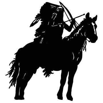 Picniva Western Figure Type 1 Removable Vinyl Wall Decal - Color: indian type1