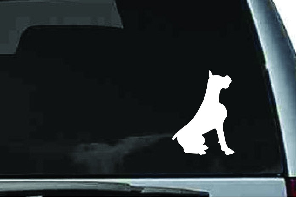 Picniva Boxer Dog Sty3 Vinyl Car Window Decal, Approx 5 in