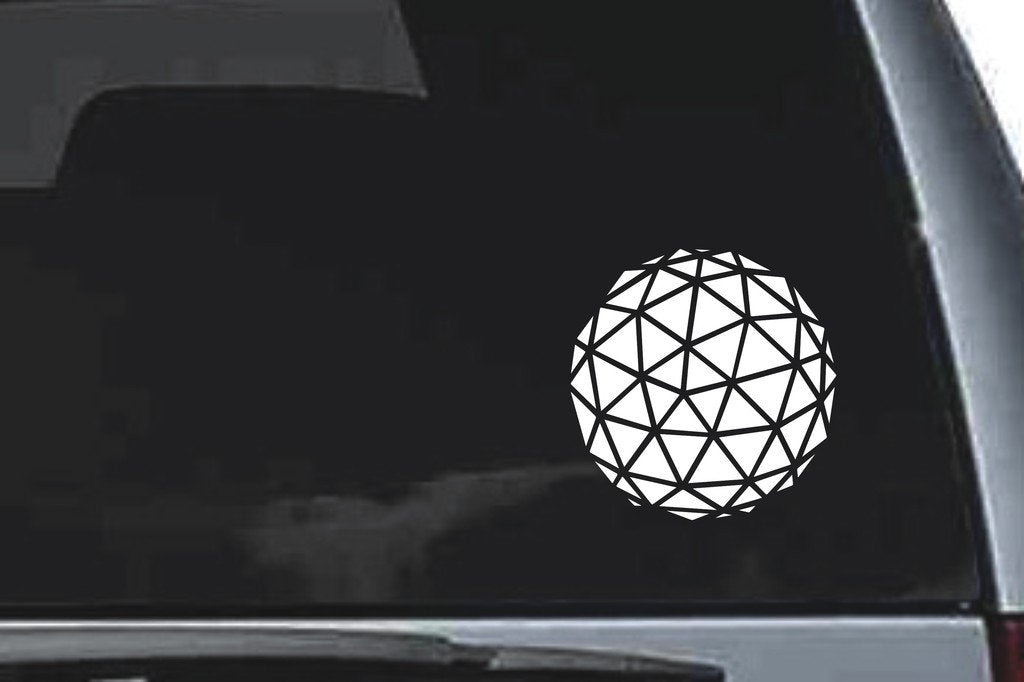 Picniva Faceted Sphere Sty50 Vinyl Car Window Decal, Approx 5 in