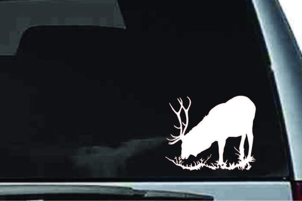 Picniva Elk Bull Sty5 Vinyl Car Window Decal, Approx 5 in